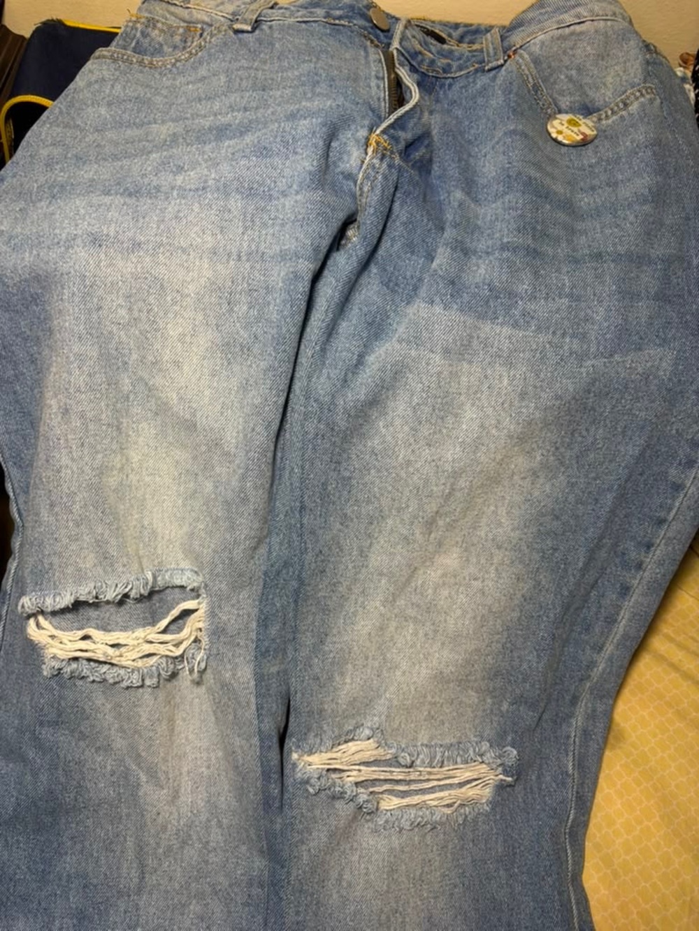 Others Follow Light Blue Distressed Boyfriend Jeans